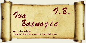 Ivo Batnožić vizit kartica